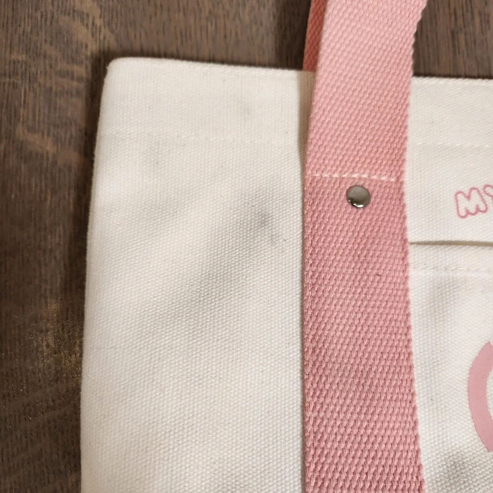 Sanrio x Miniso My Melody Pink White Canvas Tote Bag Small Handbag Cute Graphic